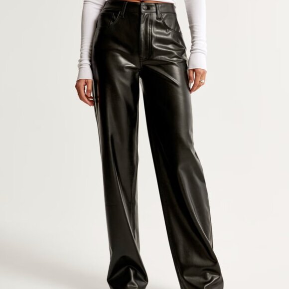Abercrombie & Fitch Denim - Abercrombie Leather High Rise Loose Pant | NWOT